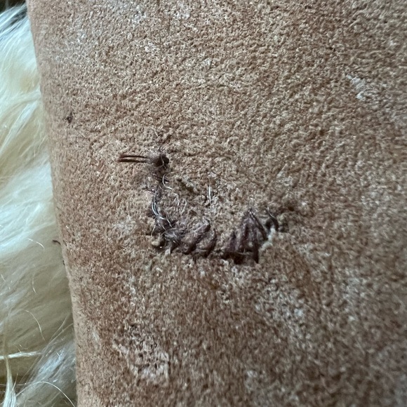 Vintage Tan Teddy Jacket with Embroidery Accents - Picture 8 of 9